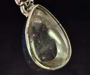 COVELLITE Pink Fire Quartz Crystal Pendant - Fine Jewelry, Healing Crystals and Stones, 54291