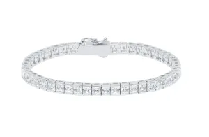 Crislu Classic Princess Tennis Bracelet Finished in Pure Platinum