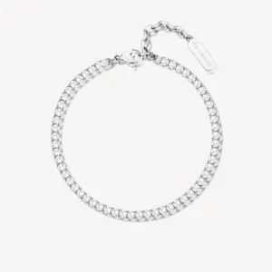 Cubic Zirconia Tennis Bracelet in Stainless Steel