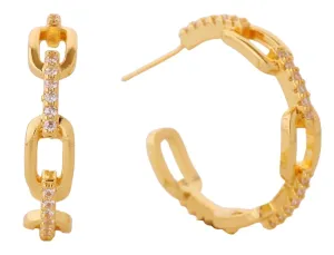 DJE310683 14K Chain Link Hoop Earrings