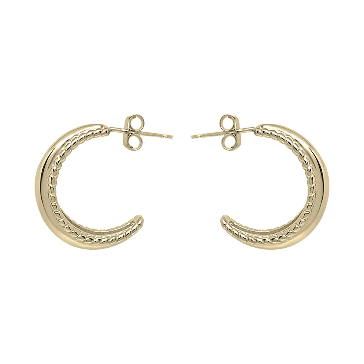 Dome Stud Hoop Earrings