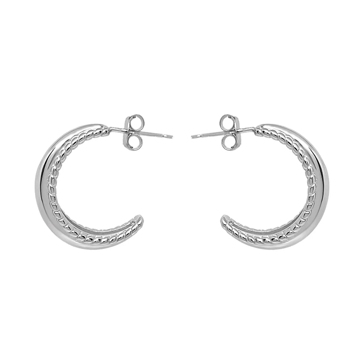 Dome Stud Hoop Earrings