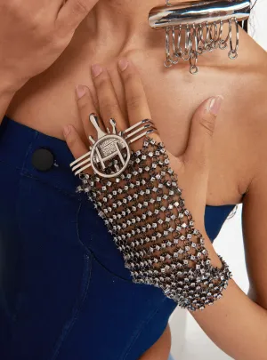 Drip OH Chainmail Gloves In Rhinestone