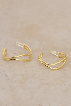 Elegance Double Hoop Earrings - Gold