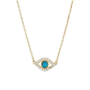 Evil Eye Charm Necklace silver gold