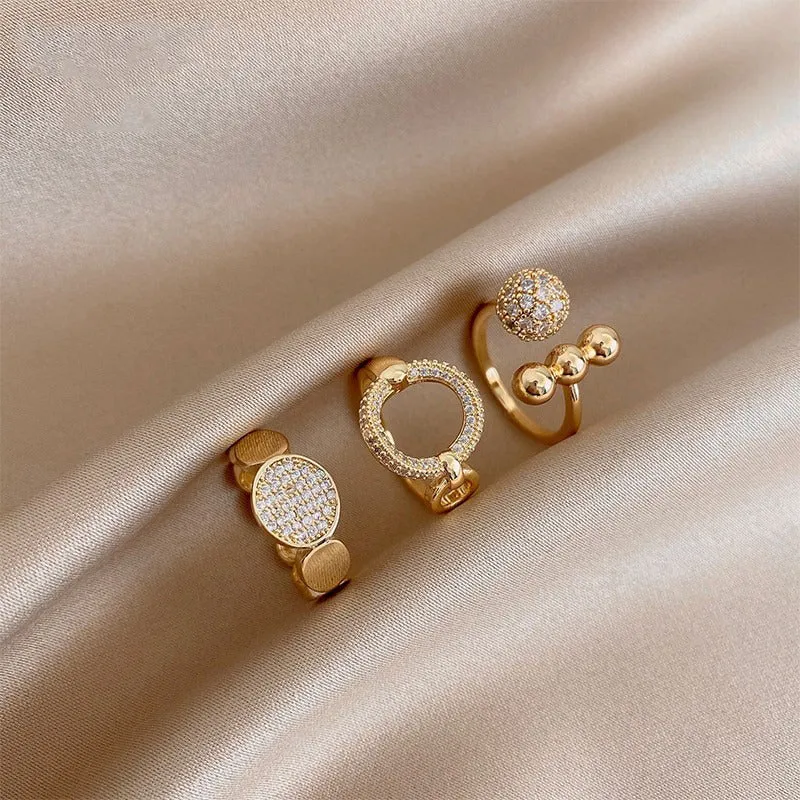 Fascinating Classic Zircon Adorned Adjustable Open Rings