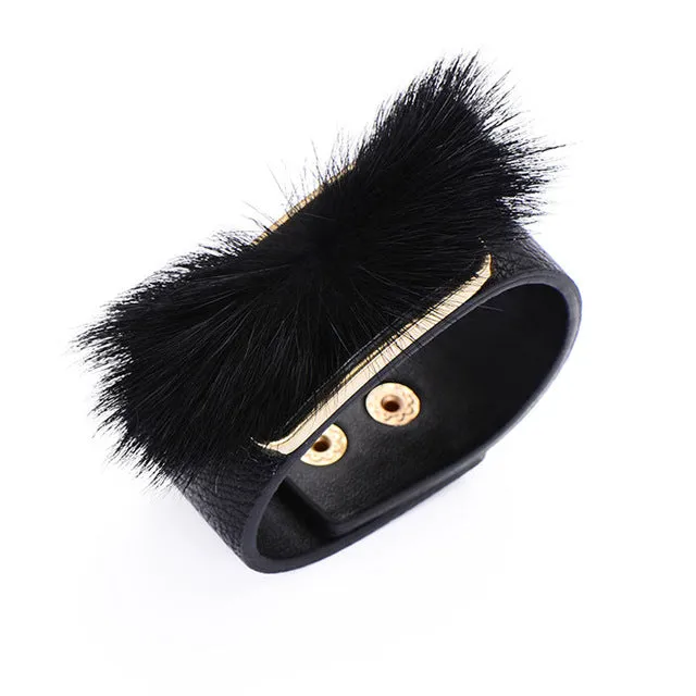 Fur Charms Cuff Bracelet