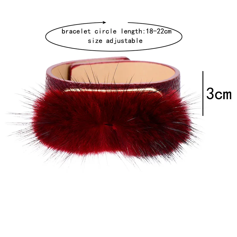 Fur Charms Cuff Bracelet