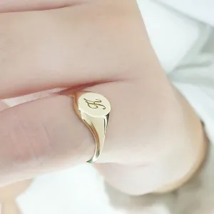 Gold Initial Signet Ring