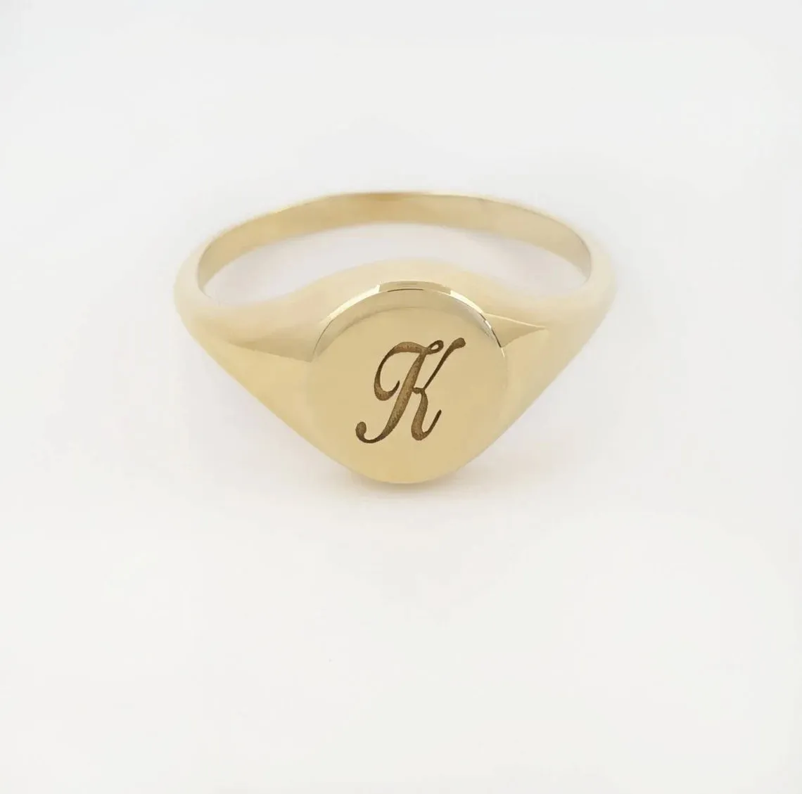 Gold Initial Signet Ring