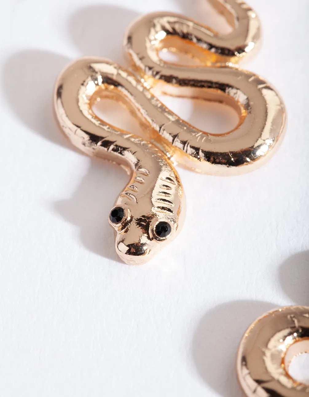 Gold Snake Mini Hoop Earrings