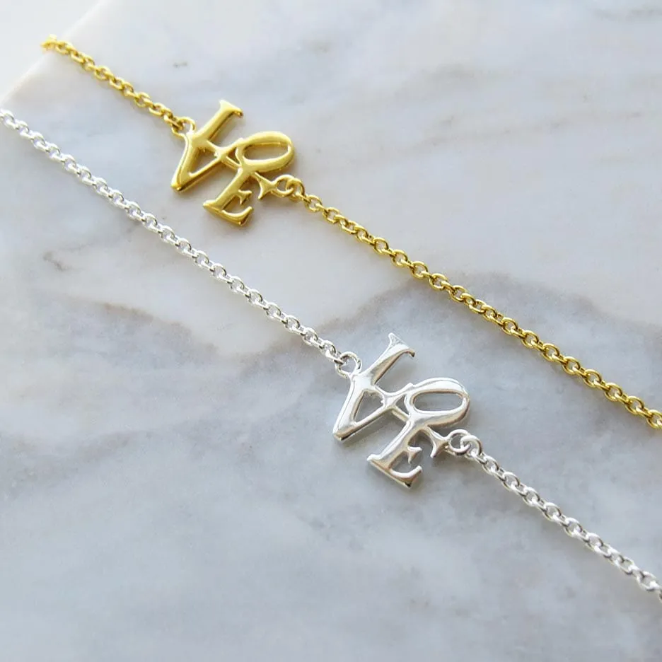 Gold Vermeil Polished Mini LOVE Bracelet