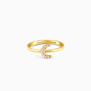 Golden Crescent Zircon Ring