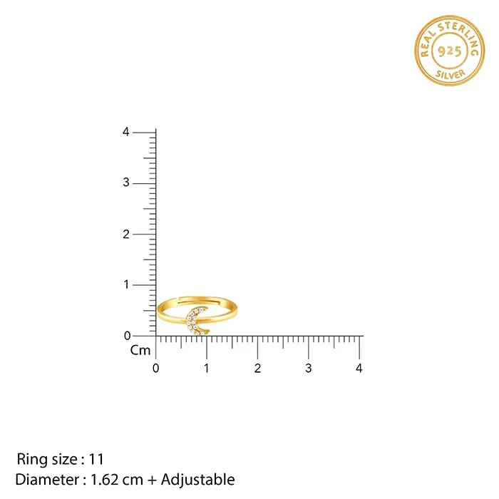 Golden Crescent Zircon Ring