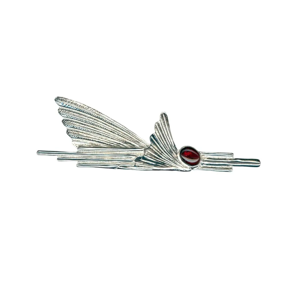 Greek Traditional Brooch in Sterling silver with Zircon (K-32)