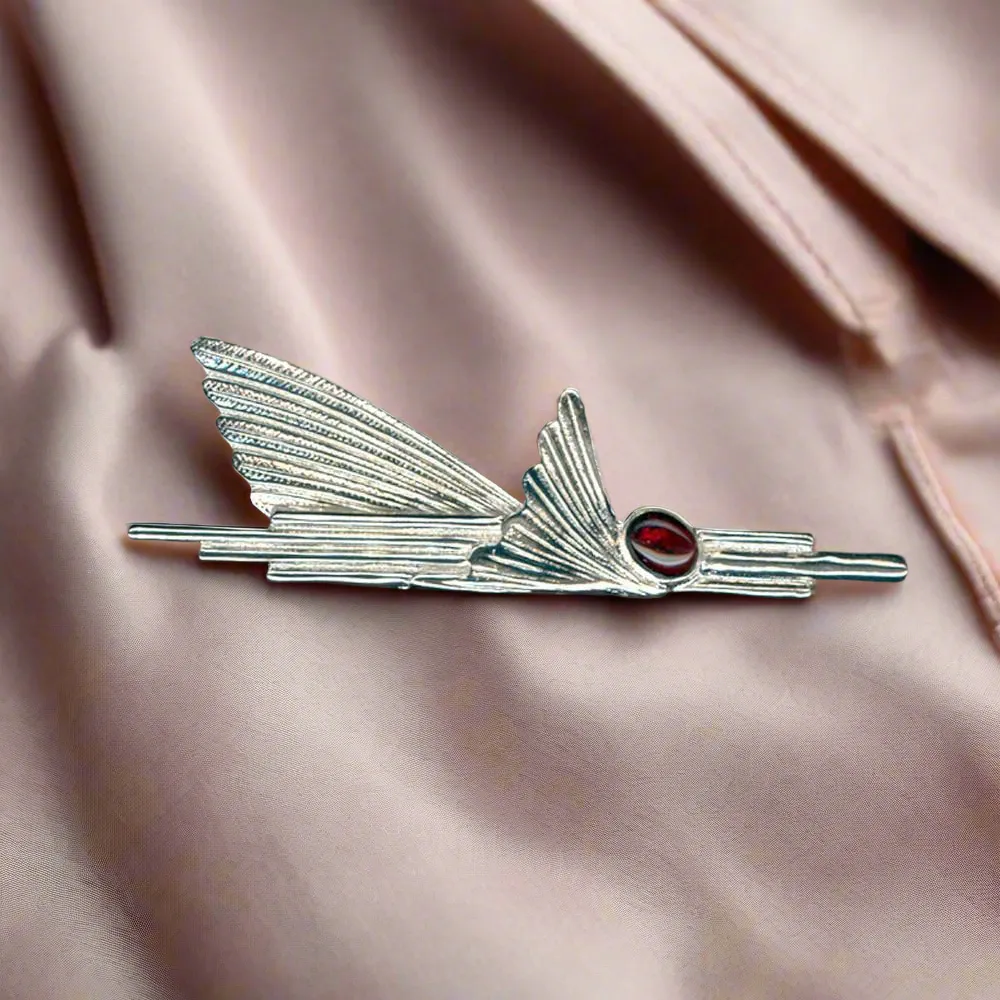 Greek Traditional Brooch in Sterling silver with Zircon (K-32)