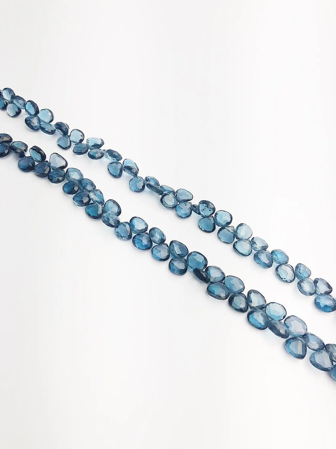 HALF OFF SALE - London Blue Topaz Flat Faceted Round Gemstone Beads, Full Strand, Semi Precious Gemstone, 8"