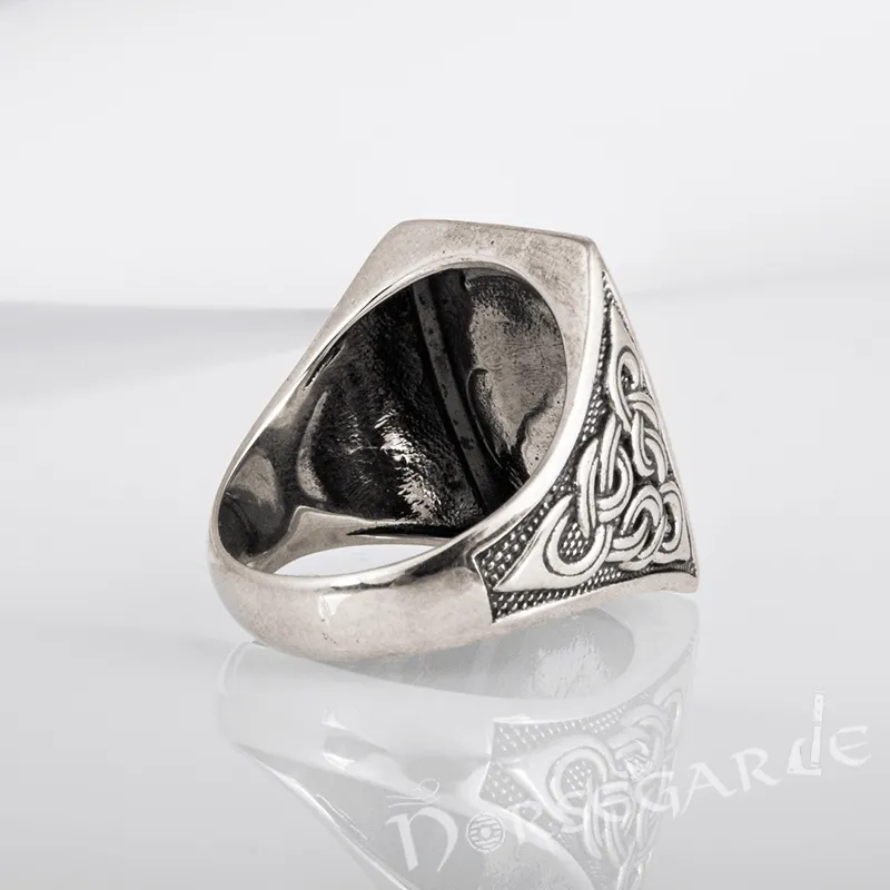 Handcrafted Fenrir Signet Ring - Sterling Silver