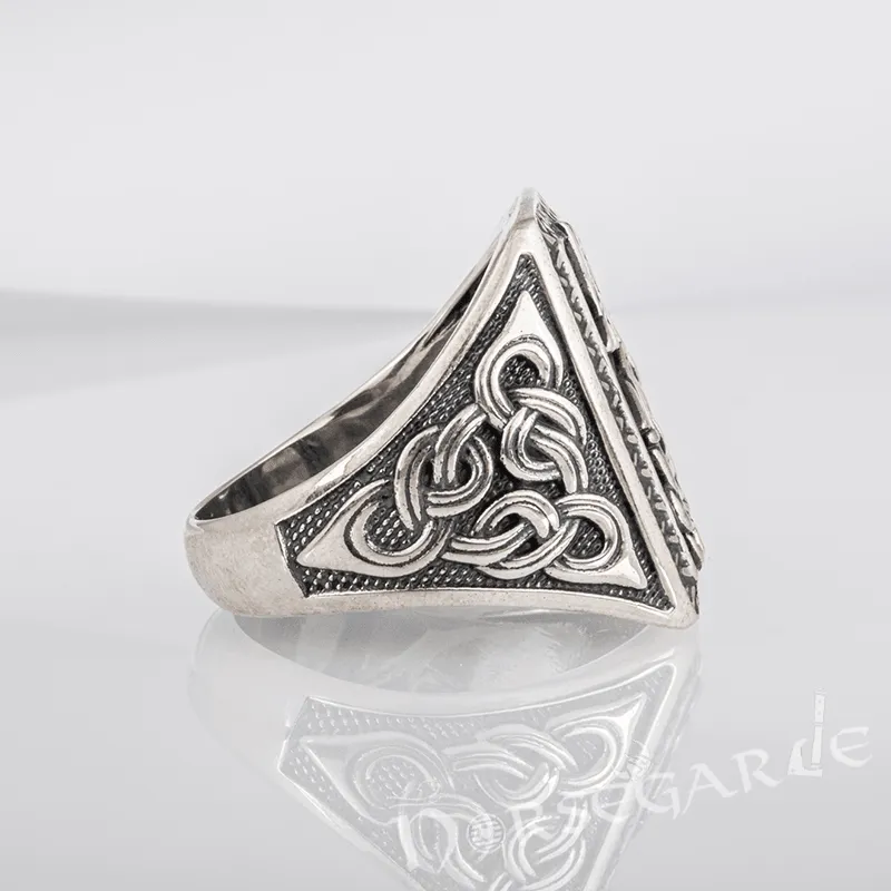 Handcrafted Fenrir Signet Ring - Sterling Silver