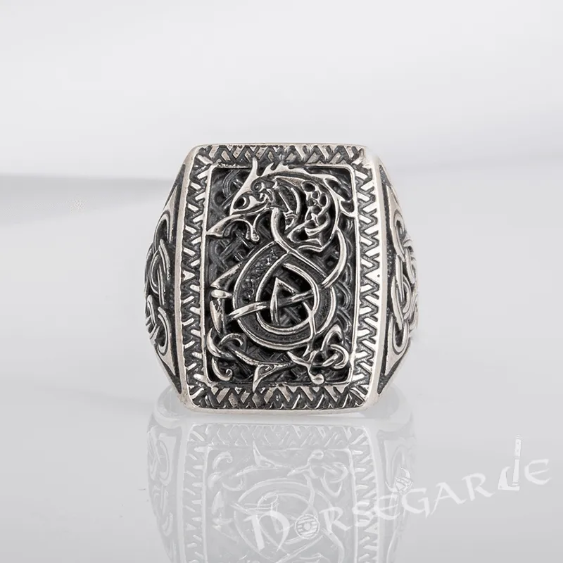 Handcrafted Fenrir Signet Ring - Sterling Silver