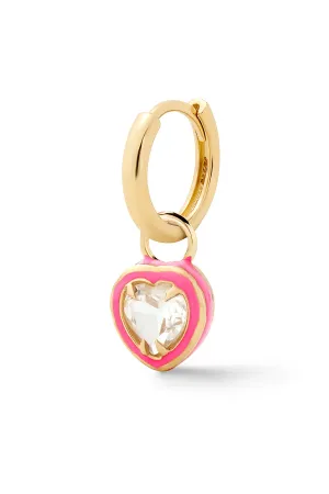 Heart Cocktail Huggie - White Topaz