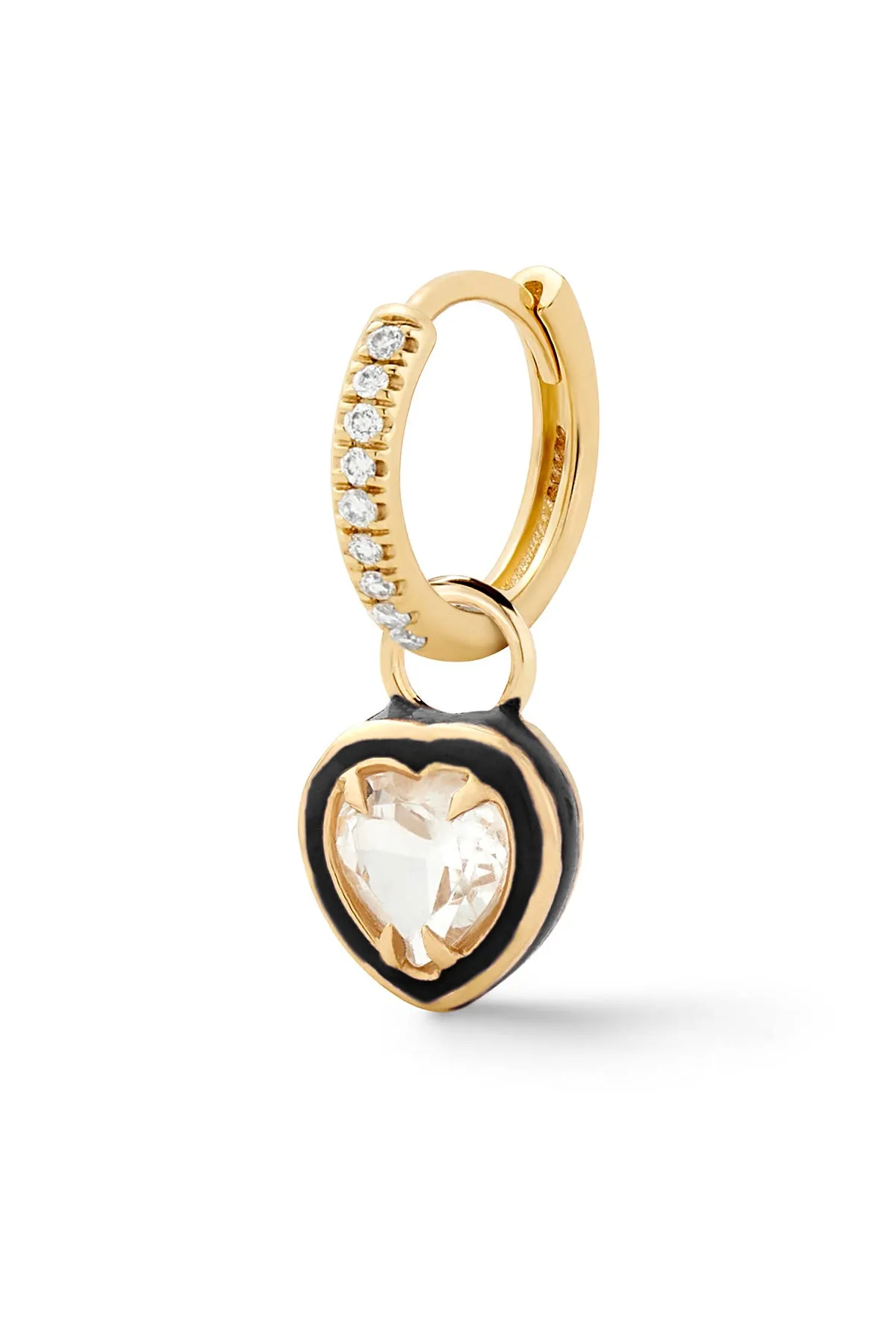 Heart Cocktail Huggie - White Topaz