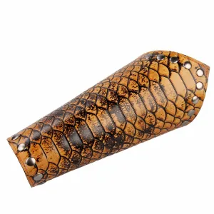 Heavy Metal Dragon Scale Leather Bracelet Gauntlet