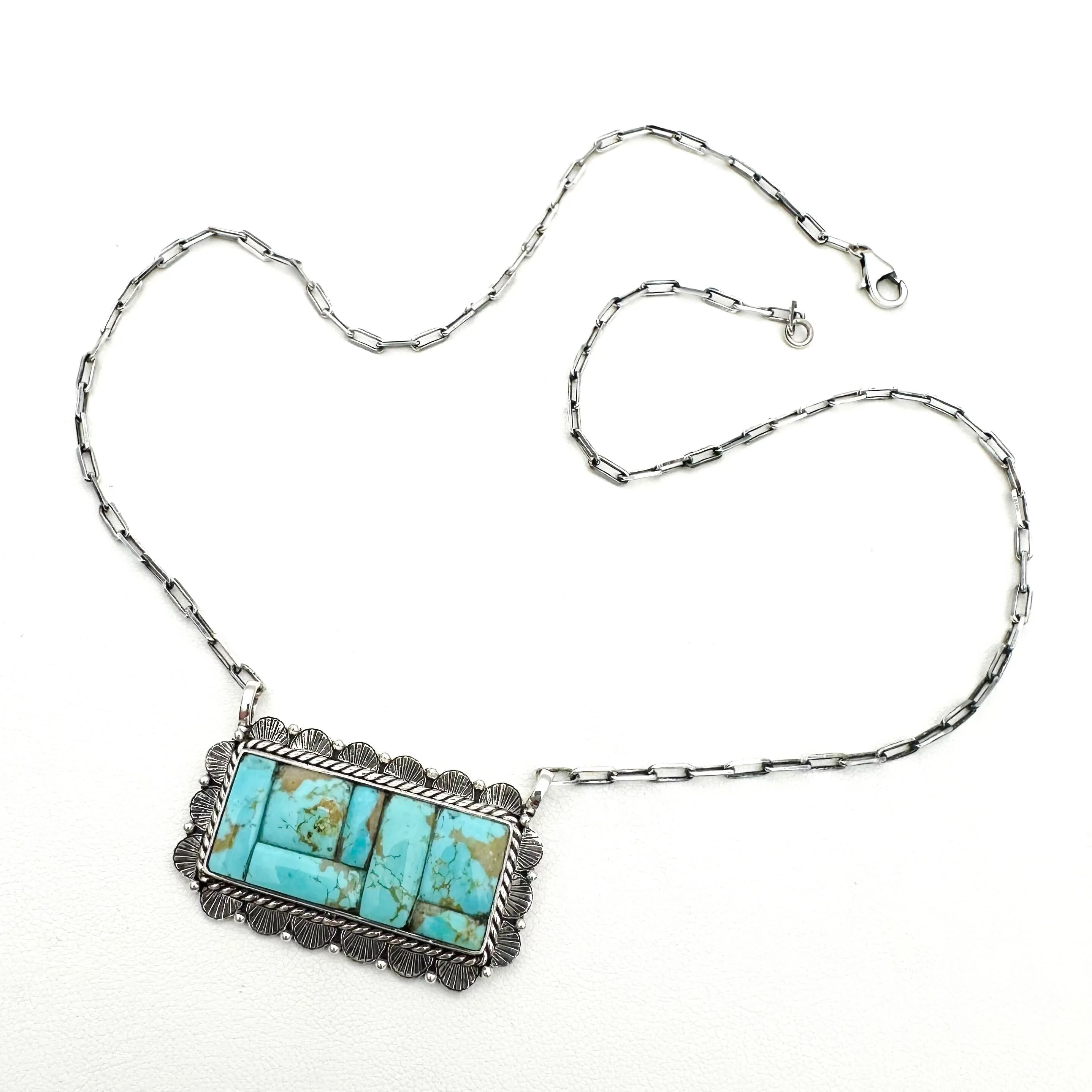 Hespera Handmade Mosaic Turquoise Necklace