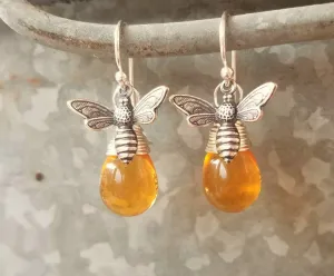 Honey Bee Dangle Earrings