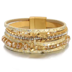 'Jiemba' Star Charm Cuff Bracelet - gold