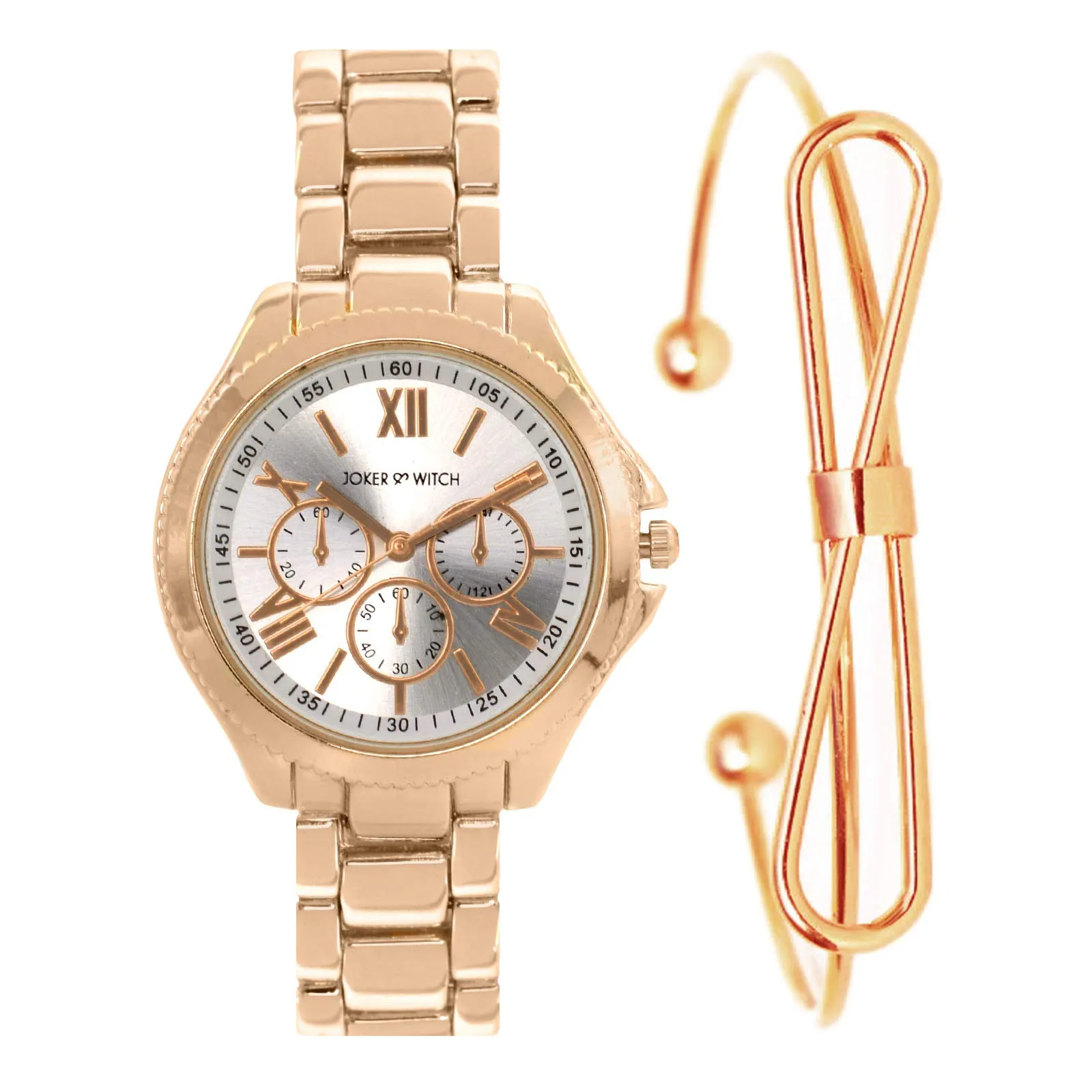 Joker & Witch Carole Rosegold Watch Bracelet Gift Set for Women