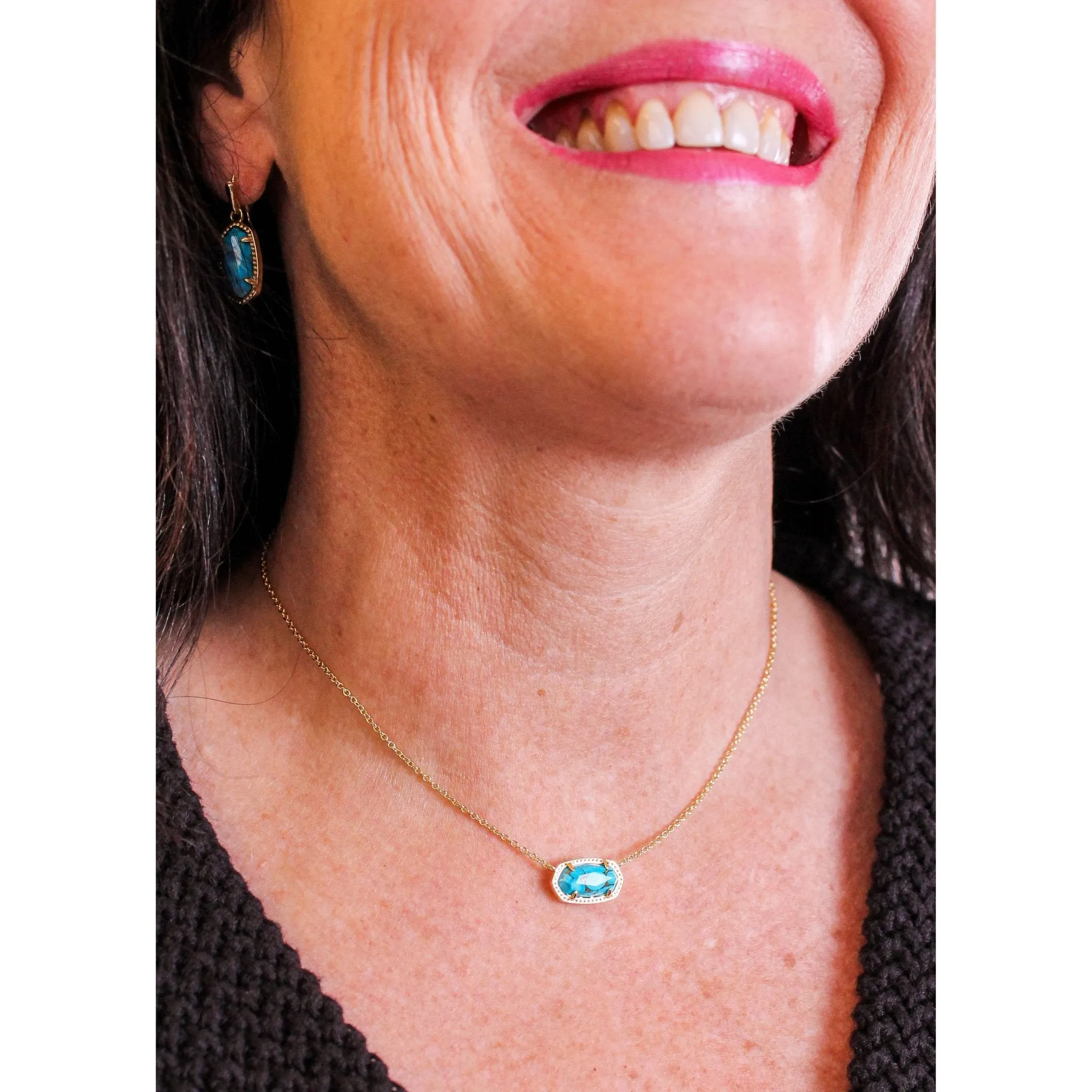 Kendra Scott Elisa Gold and Turquoise Necklace