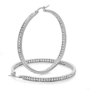 Ladies Stainless Steel Hoop Earrings 50mm