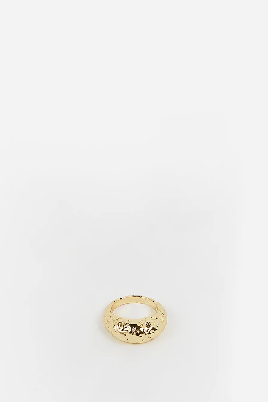 LUV AJ MOLTEN SIGNET GOLD RING