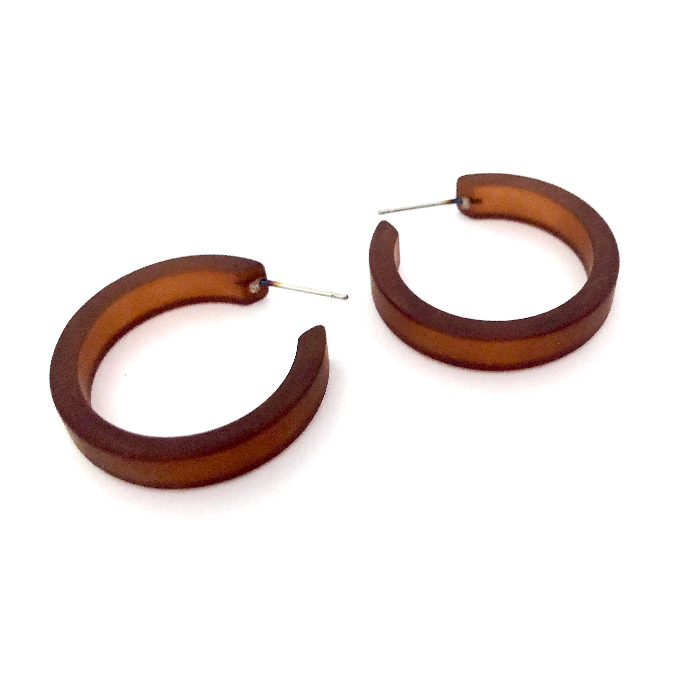 Mahogany Brown Frosted Small Classic Hoop Earrings