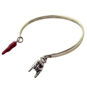 Mano Hand Cornicello Charm Cuff