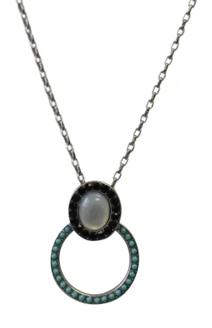 Mariana Zanzibar Oval & Circle Crystal Necklace