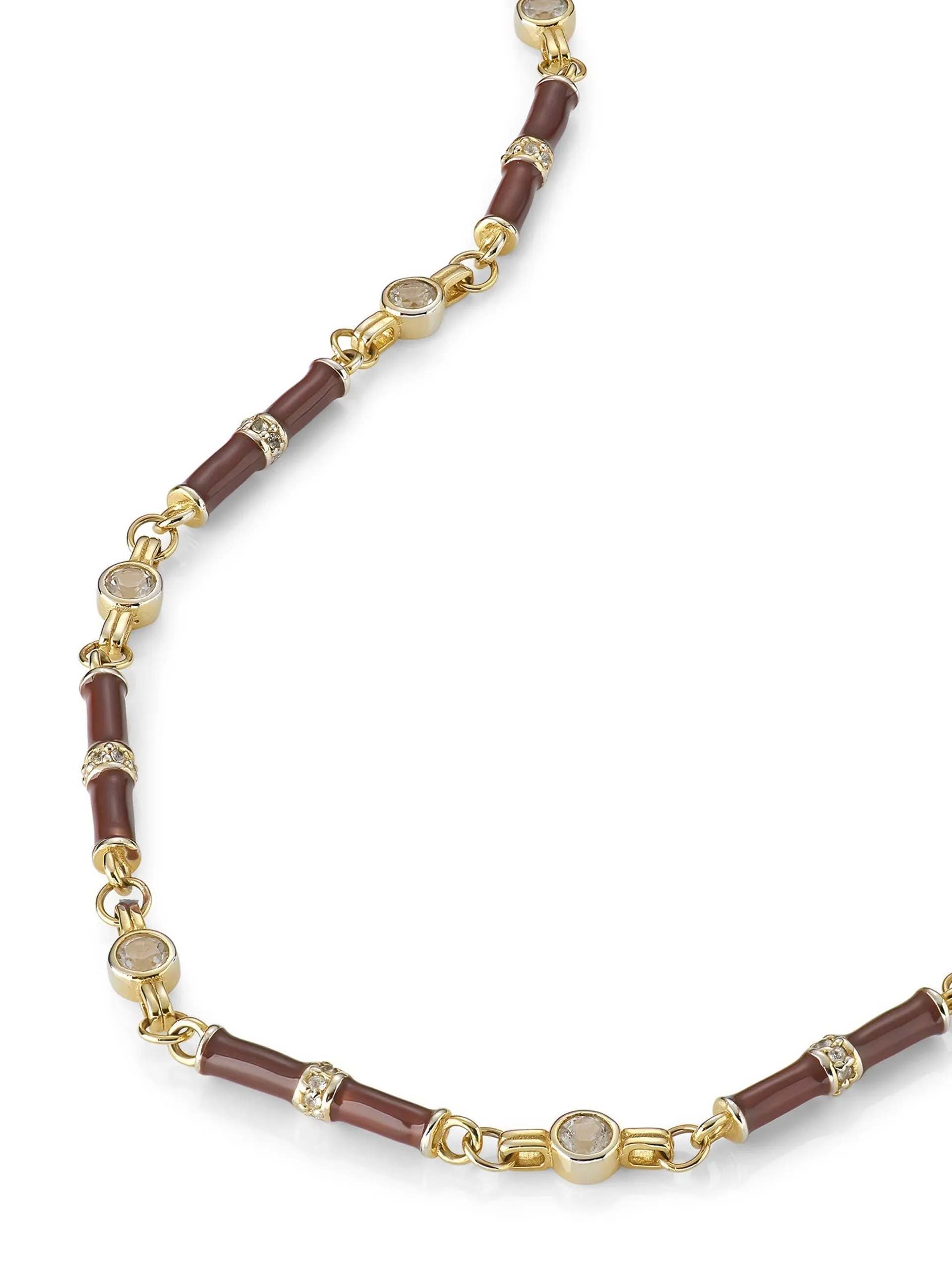 Marlowe brown enamel necklace with champagne stone