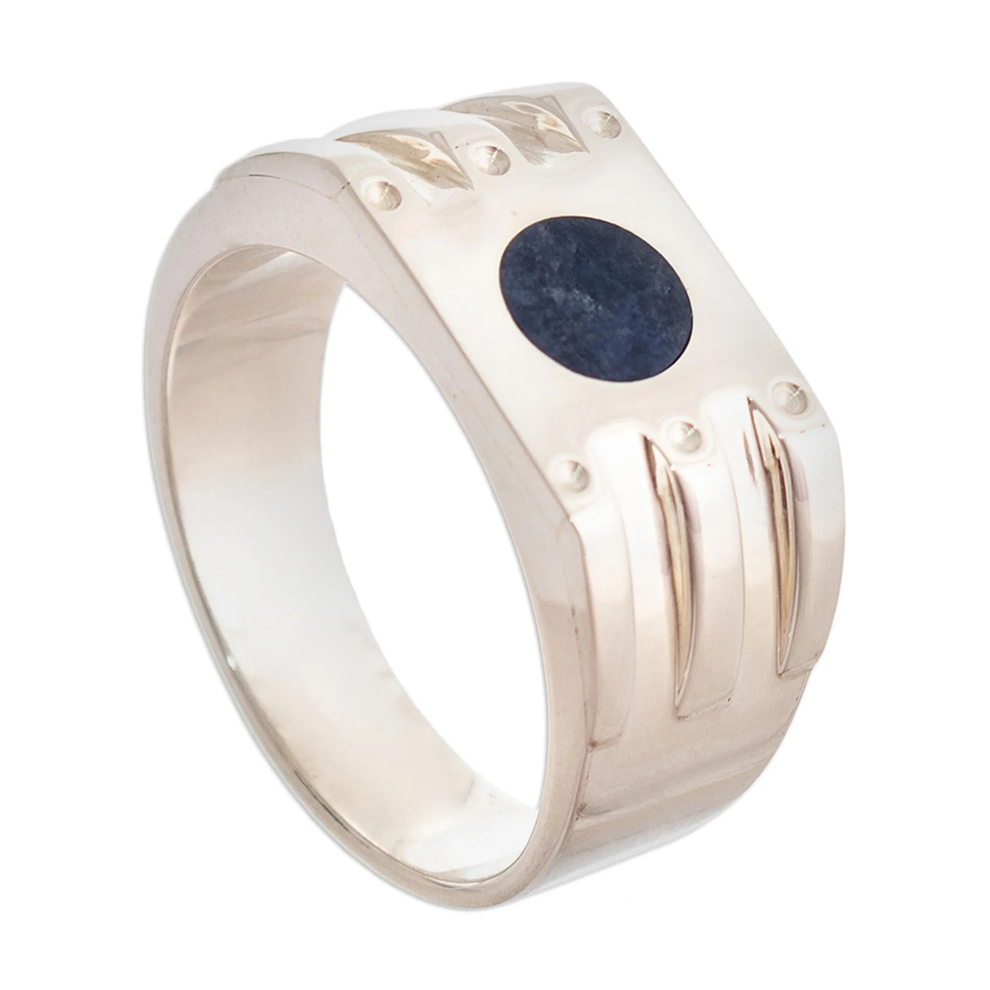 Men's Inlaid Sodalite Ring - Cutting Edge | NOVICA