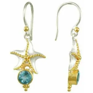 Michou Sterling Silver & Gold Vermeil Starfish Earrings