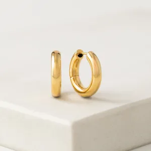 Midi Puff Hoop Earrings Gold