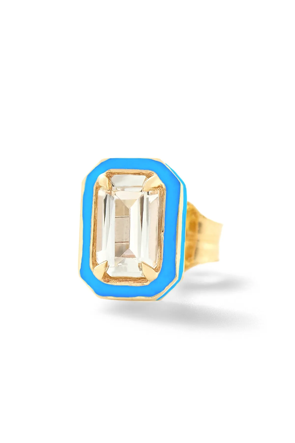 Mini Rectangular Cocktail Stud - White Topaz