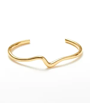 Molten Wave Cuff Bracelet Gold