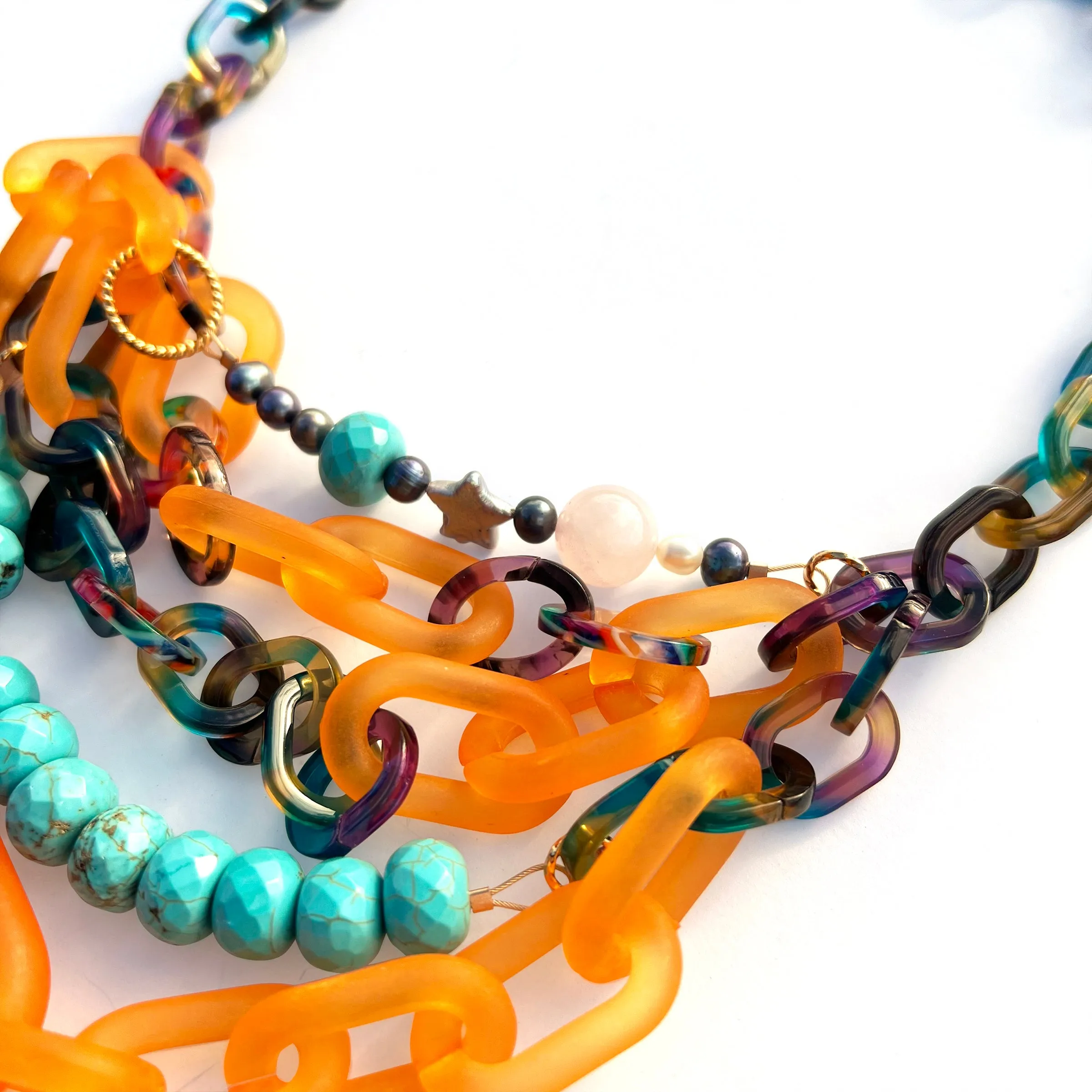 MPR x THE IMAGINARIUM: Orange   Turquoise Pastiche Necklace