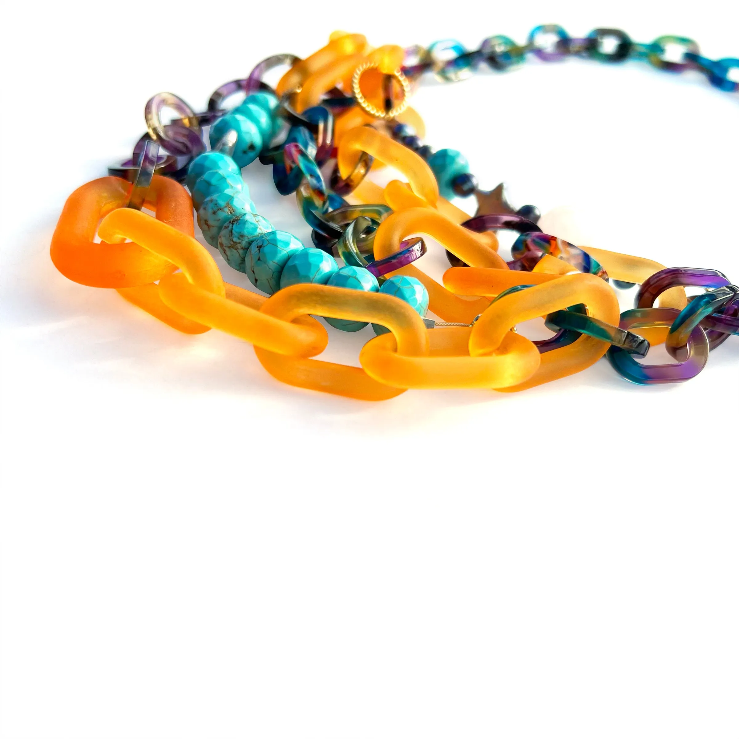 MPR x THE IMAGINARIUM: Orange   Turquoise Pastiche Necklace