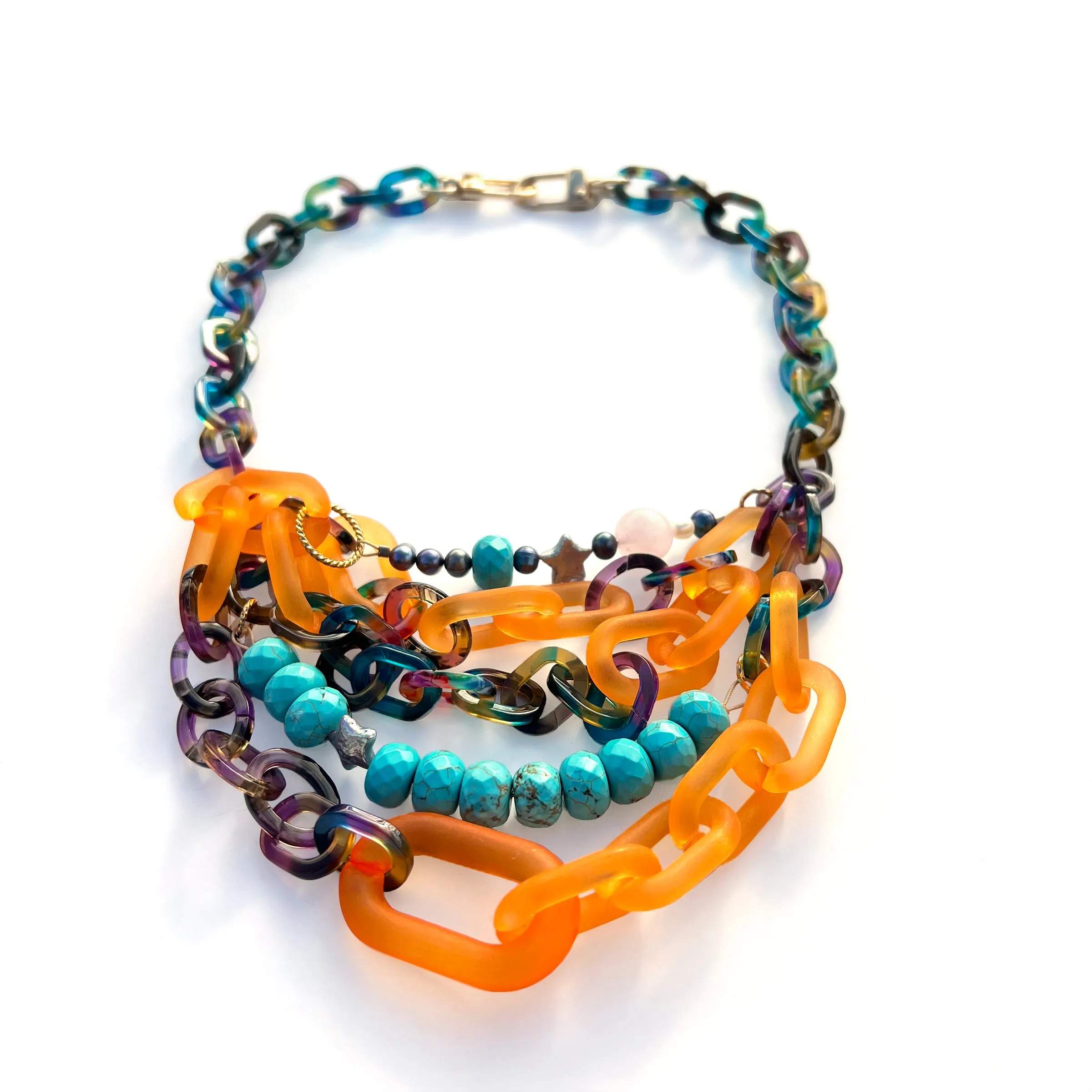 MPR x THE IMAGINARIUM: Orange   Turquoise Pastiche Necklace