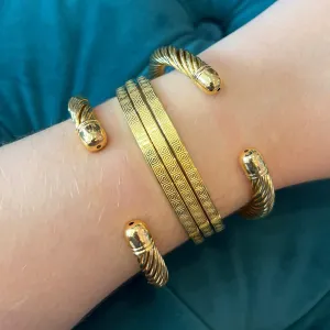 Natalie Gold Textured Bracelet Cuff