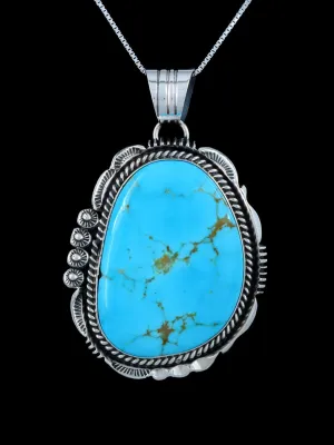 Native American Blue Ridge Turquoise Sterling Silver Pendant