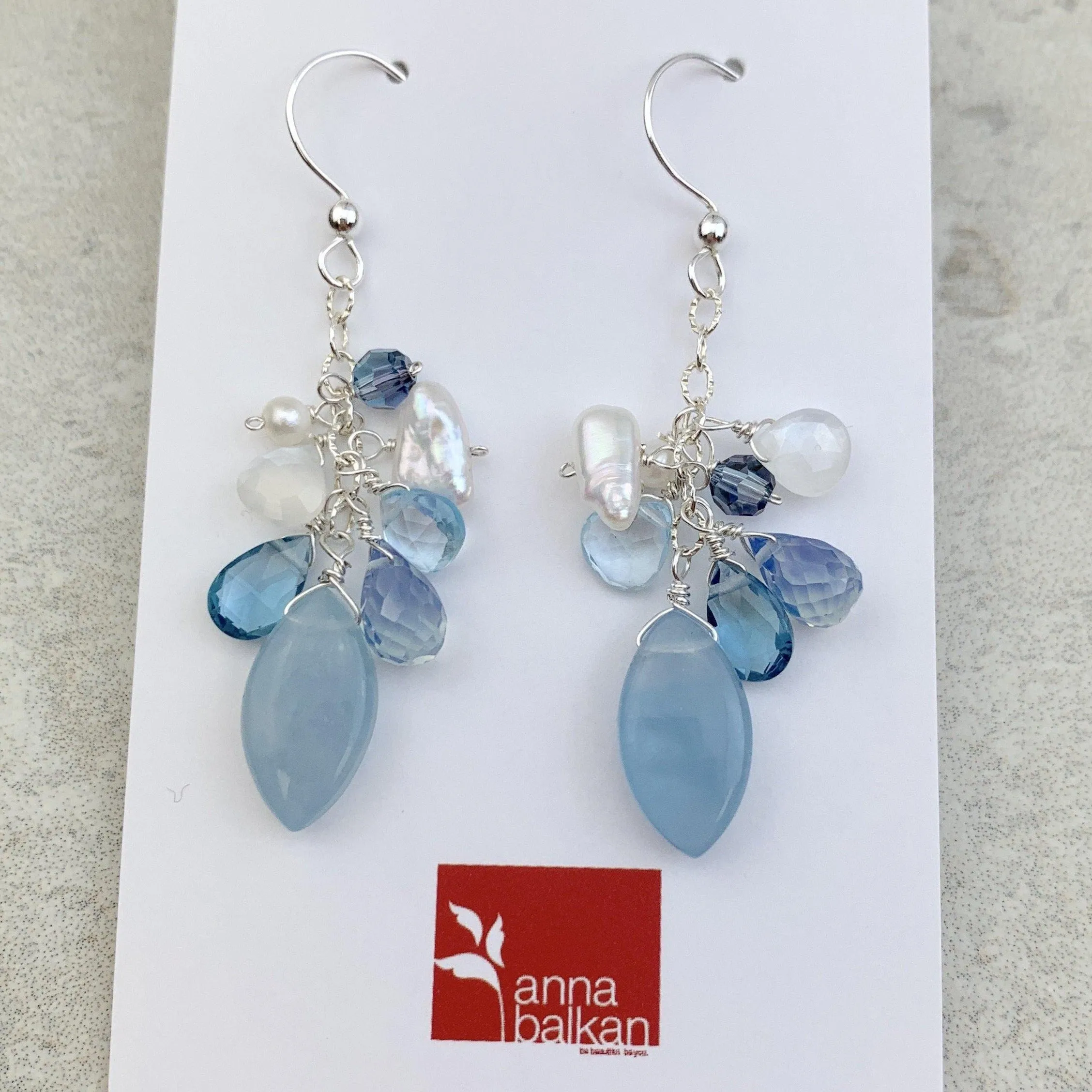 Natural Aquamarine Gem Earrings Limited edition