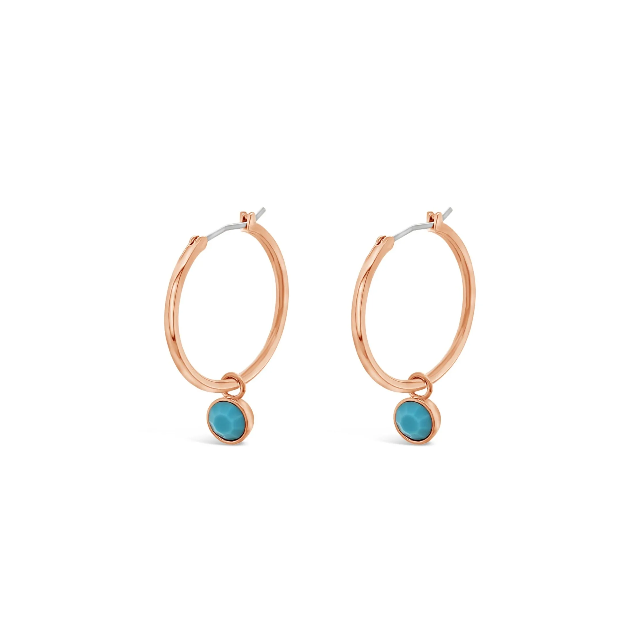 Olivia Turquoise Rose Gold Hoop Earrings